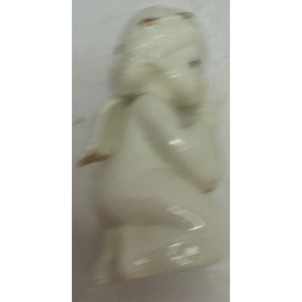 Vintage Nativity Set Porcelain Gold Trim 3pc Christmas Decor Small
